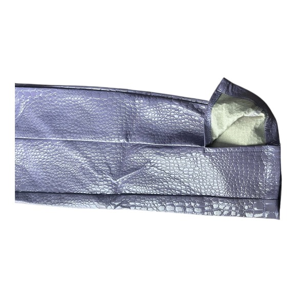 Nasty Gal Purple Croc Embossed Faux Leather High Waist Pants Y2K NWT Size 6 - Picture 15 of 16